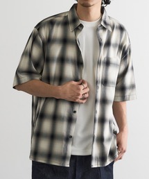 MAGASIN DE MODE Brew（マガジンデモードブリュー）の「【MAGASIN DE MODE Brew】パナマドビーピーチチェック半袖アンサンブル / オンブレチェック MNY（アンサンブル）」