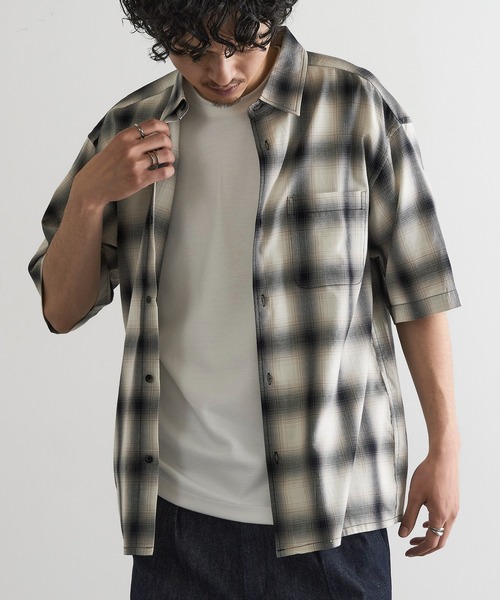 MAGASIN DE MODE Brew(マガジンデモードブリュー)の「【MAGASIN DE MODE Brew】シャツ+Tシャツ 2点セット オンブレチェック半袖アンサンブルシャツ / MNY(Tシャツ/カットソー・メンズ・ホワイト系1/ブラック系1/グレー系1・M/L/2L)」の22枚目の写真