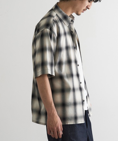 MAGASIN DE MODE Brew(マガジンデモードブリュー)の「【MAGASIN DE MODE Brew】シャツ+Tシャツ 2点セット オンブレチェック半袖アンサンブルシャツ / MNY(Tシャツ/カットソー・メンズ・ホワイト系1/ブラック系1/グレー系1・M/L/2L)」の15枚目の写真