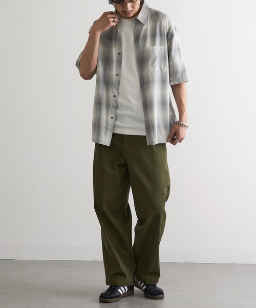 MAGASIN DE MODE Brew(マガジンデモードブリュー)の「【MAGASIN DE MODE Brew】シャツ+Tシャツ 2点セット オンブレチェック半袖アンサンブルシャツ / MNY(Tシャツ/カットソー・メンズ・ホワイト系1/ブラック系1/グレー系1・M/L/2L)」の10枚目の写真