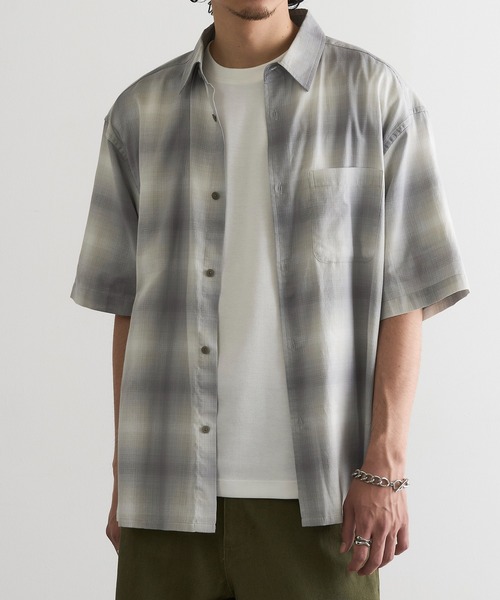 MAGASIN DE MODE Brew(マガジンデモードブリュー)の「【MAGASIN DE MODE Brew】シャツ+Tシャツ 2点セット オンブレチェック半袖アンサンブルシャツ / MNY(Tシャツ/カットソー・メンズ・ホワイト系1/ブラック系1/グレー系1・M/L/2L)」の7枚目の写真