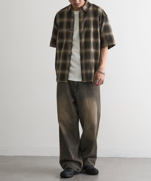 MAGASIN DE MODE Brew(マガジンデモードブリュー)の「【MAGASIN DE MODE Brew】シャツ+Tシャツ 2点セット オンブレチェック半袖アンサンブルシャツ / MNY(Tシャツ/カットソー・メンズ・ホワイト系1/ブラック系1/グレー系1・M/L/2L)」の20枚目の写真