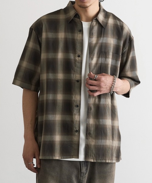 MAGASIN DE MODE Brew(マガジンデモードブリュー)の「【MAGASIN DE MODE Brew】シャツ+Tシャツ 2点セット オンブレチェック半袖アンサンブルシャツ / MNY(Tシャツ/カットソー・メンズ・ホワイト系1/ブラック系1/グレー系1・M/L/2L)」の17枚目の写真