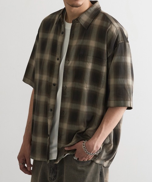MAGASIN DE MODE Brew(マガジンデモードブリュー)の「【MAGASIN DE MODE Brew】シャツ+Tシャツ 2点セット オンブレチェック半袖アンサンブルシャツ / MNY(Tシャツ/カットソー・メンズ・ホワイト系1/ブラック系1/グレー系1・M/L/2L)」の19枚目の写真