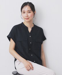 index | ダブルポケットスキッパーブラウス【洗濯機洗い可/イージーアイロン】(シャツ/ブラウス)