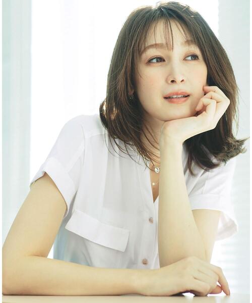 index(インデックス)の「ダブルポケットスキッパーブラウス【洗濯機洗い可/イージーアイロン】(シャツ/ブラウス・レディース・ブラウン系その他/ナチュラル/カーキ/アイボリー/ネイビー・38/42/40/36)」の9枚目の写真