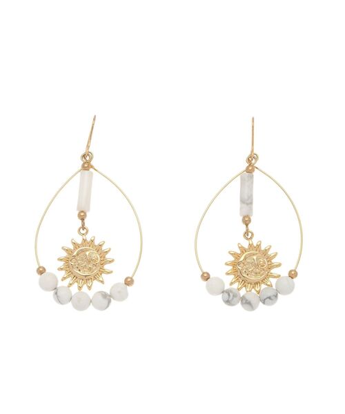 EVRIS（エヴリス）の「SHELL STONE SUNNY MOTIFピアス（ピアス（両耳用）・レディース・シルバー/ゴールド・FREE）」の2枚目の写真
