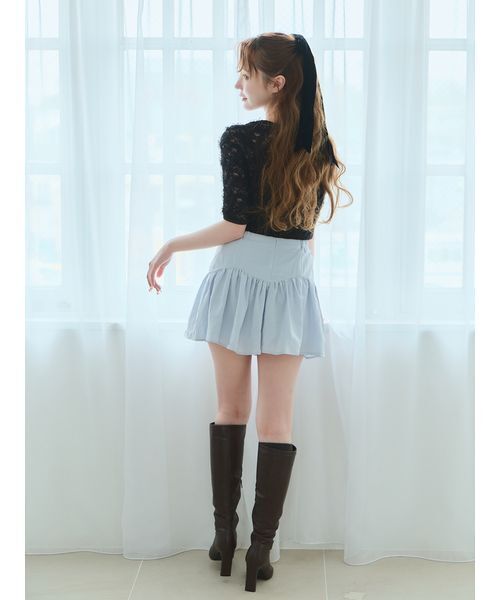 Stylevoice for xxx(スタイルヴォイスフォー)の「<木村りかこさんコラボ>ティアードフリルスカショーパン(スカート・レディース・ブラック/ライトブルー/ホワイト・FREE)」の13枚目の写真