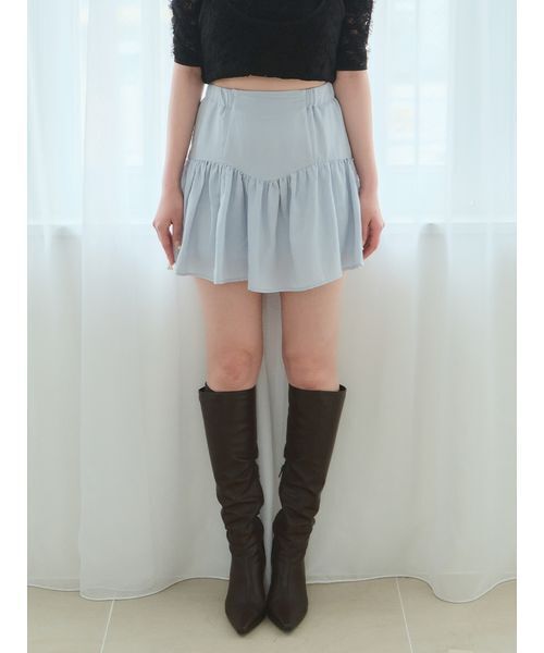 Stylevoice for xxx(スタイルヴォイスフォー)の「<木村りかこさんコラボ>ティアードフリルスカショーパン(スカート・レディース・ブラック/ライトブルー/ホワイト・FREE)」の15枚目の写真
