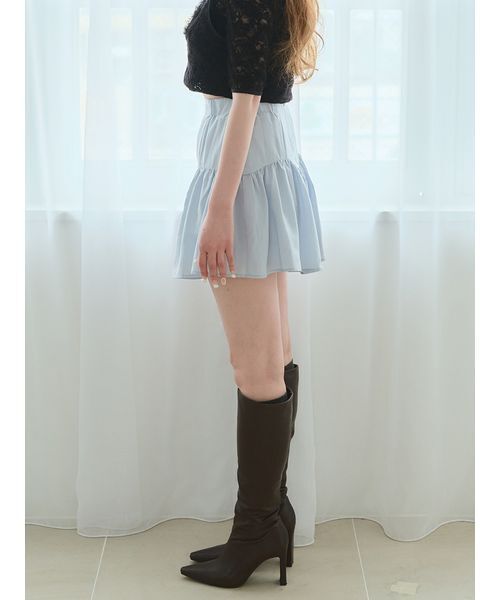 Stylevoice for xxx(スタイルヴォイスフォー)の「<木村りかこさんコラボ>ティアードフリルスカショーパン(スカート・レディース・ブラック/ライトブルー/ホワイト・FREE)」の16枚目の写真