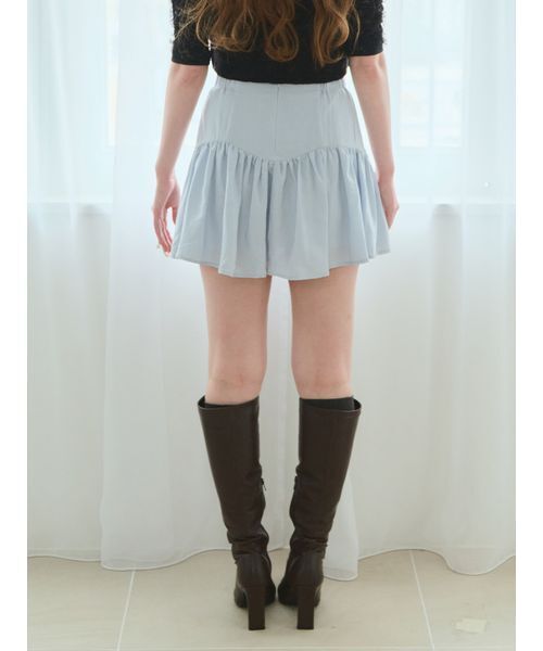 Stylevoice for xxx(スタイルヴォイスフォー)の「<木村りかこさんコラボ>ティアードフリルスカショーパン(スカート・レディース・ブラック/ライトブルー/ホワイト・FREE)」の17枚目の写真