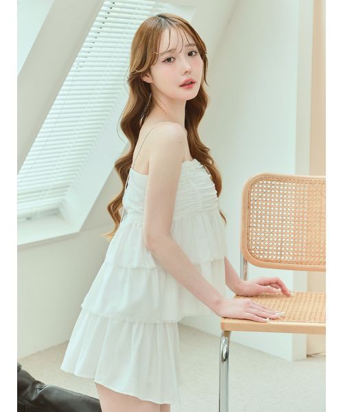 Stylevoice for xxx(スタイルヴォイスフォー)の「<木村りかこさんコラボ>ティアードフリルスカショーパン(スカート・レディース・ブラック/ライトブルー/ホワイト・FREE)」の21枚目の写真