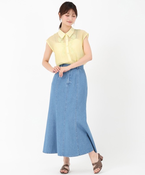 MISCH MASCH(ミッシュマッシュ)の「コード刺繍シャツブラウス(シャツ/ブラウス・レディース・ブラック/イエロー/ホワイト・フリ-)」の15枚目の写真