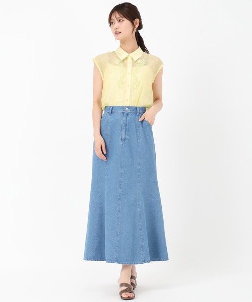 MISCH MASCH(ミッシュマッシュ)の「コード刺繍シャツブラウス(シャツ/ブラウス・レディース・ブラック/イエロー/ホワイト・フリ-)」の14枚目の写真