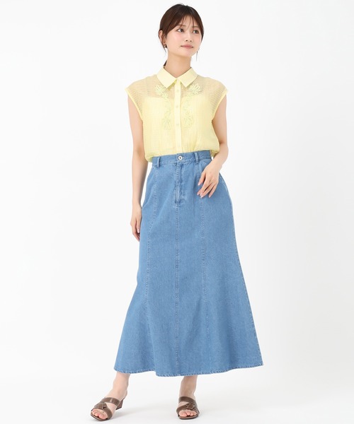 MISCH MASCH(ミッシュマッシュ)の「コード刺繍シャツブラウス(シャツ/ブラウス・レディース・ブラック/イエロー/ホワイト・フリ-)」の13枚目の写真