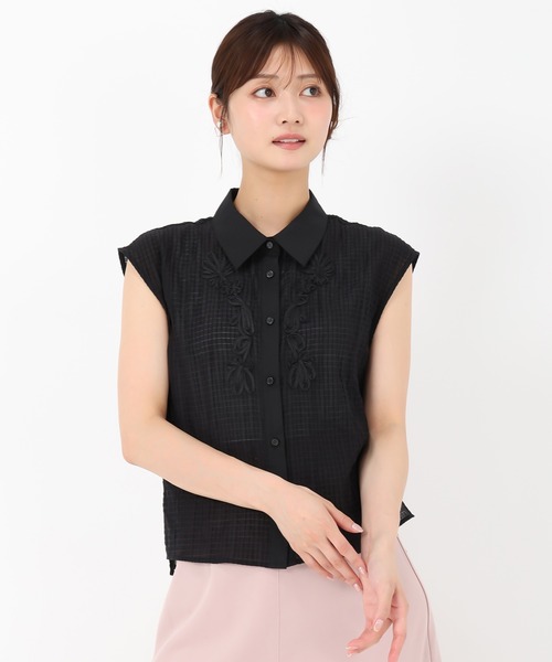 MISCH MASCH(ミッシュマッシュ)の「コード刺繍シャツブラウス(シャツ/ブラウス・レディース・ブラック/イエロー/ホワイト・フリ-)」の5枚目の写真