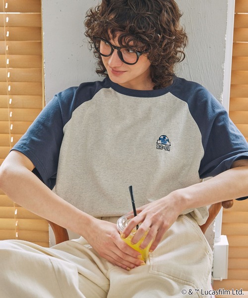 STAR WARS（スターウォーズ）の「STAR WARS / スター・ウォーズ / 別注 アソート グラフィックプリント 半袖Tシャツ（Tシャツ/カットソー・レディース・ネイビー/ブラック系/スミクロ・FREE）」の20枚目の写真