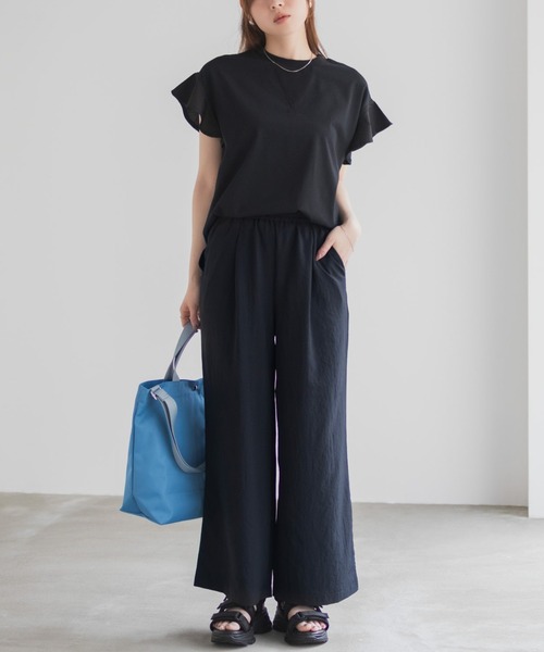 HusHusH（ハッシュアッシュ）の「HusHusH ワイドパンツ【楽チン キレイめ】（その他パンツ・レディース・グレイッシュベージュ/ブラック/ブルー・M/L）」の10枚目の写真