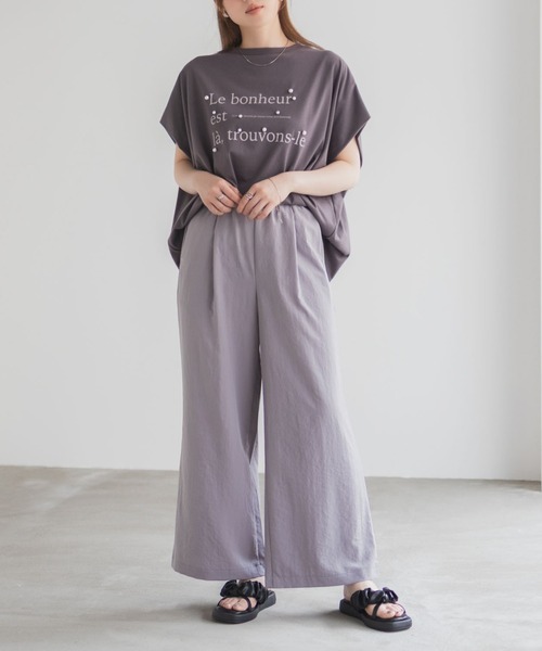 HusHusH（ハッシュアッシュ）の「HusHusH ワイドパンツ【楽チン キレイめ】（その他パンツ・レディース・グレイッシュベージュ/ブラック/ブルー・M/L）」の5枚目の写真