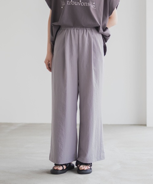 HusHusH（ハッシュアッシュ）の「HusHusH ワイドパンツ【楽チン キレイめ】（その他パンツ・レディース・グレイッシュベージュ/ブラック/ブルー・M/L）」の6枚目の写真