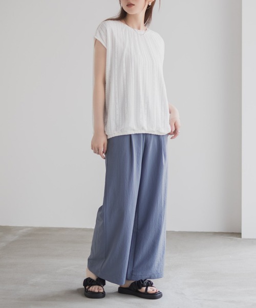 HusHusH（ハッシュアッシュ）の「HusHusH ワイドパンツ【楽チン キレイめ】（その他パンツ・レディース・グレイッシュベージュ/ブラック/ブルー・M/L）」の16枚目の写真