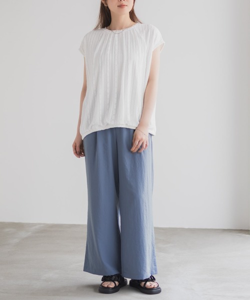 HusHusH（ハッシュアッシュ）の「HusHusH ワイドパンツ【楽チン キレイめ】（その他パンツ・レディース・グレイッシュベージュ/ブラック/ブルー・M/L）」の17枚目の写真