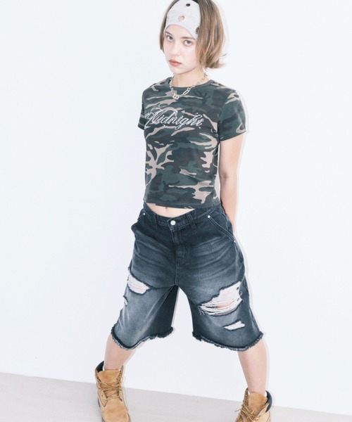 Midnight Move（ミッドナイトムーブ）の「Midnight Move／7VT ショートパンツ（デニムパンツ・レディース・ブルー/ブラック・SMALL）」の8枚目の写真