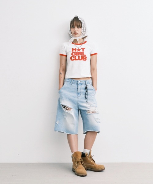 Midnight Move（ミッドナイトムーブ）の「Midnight Move／7VT ショートパンツ（デニムパンツ・レディース・ブルー/ブラック・SMALL）」の10枚目の写真