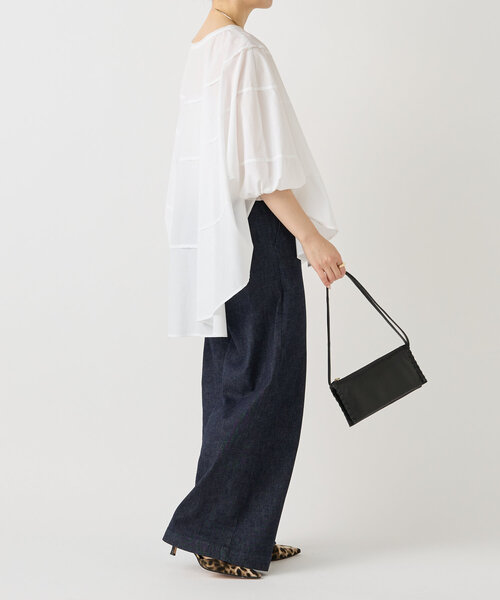 LIVETART（リヴェタート）の「シェルポンチョブラウス（シャツ/ブラウス・レディース・ブラック/ホワイト・FREE）」の4枚目の写真