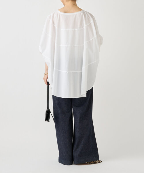 LIVETART（リヴェタート）の「シェルポンチョブラウス（シャツ/ブラウス・レディース・ブラック/ホワイト・FREE）」の5枚目の写真