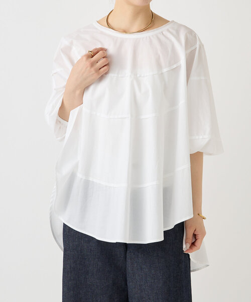 LIVETART（リヴェタート）の「シェルポンチョブラウス（シャツ/ブラウス・レディース・ブラック/ホワイト・FREE）」の6枚目の写真