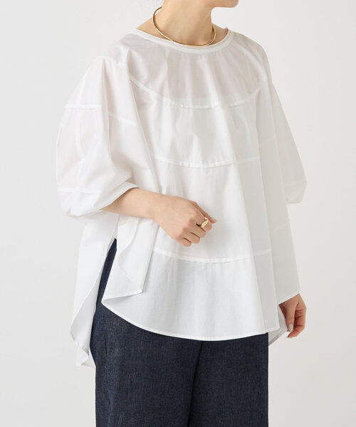 LIVETART（リヴェタート）の「シェルポンチョブラウス（シャツ/ブラウス・レディース・ブラック/ホワイト・FREE）」の7枚目の写真