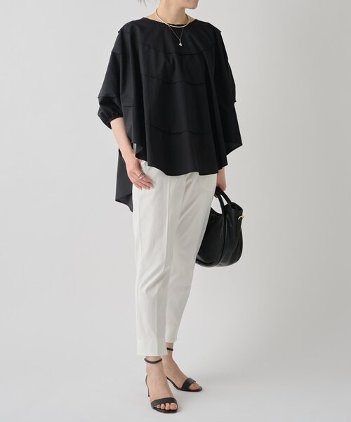 LIVETART（リヴェタート）の「シェルポンチョブラウス（シャツ/ブラウス・レディース・ブラック/ホワイト・FREE）」の14枚目の写真