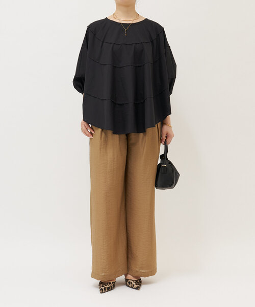 LIVETART（リヴェタート）の「シェルポンチョブラウス（シャツ/ブラウス・レディース・ブラック/ホワイト・FREE）」の18枚目の写真