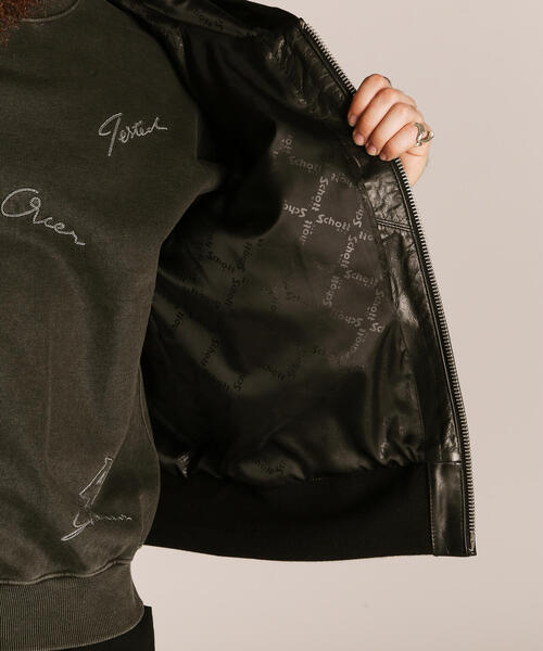 Schott/ショット/LEATHER HOODED JACKET/レザー フードジャケット