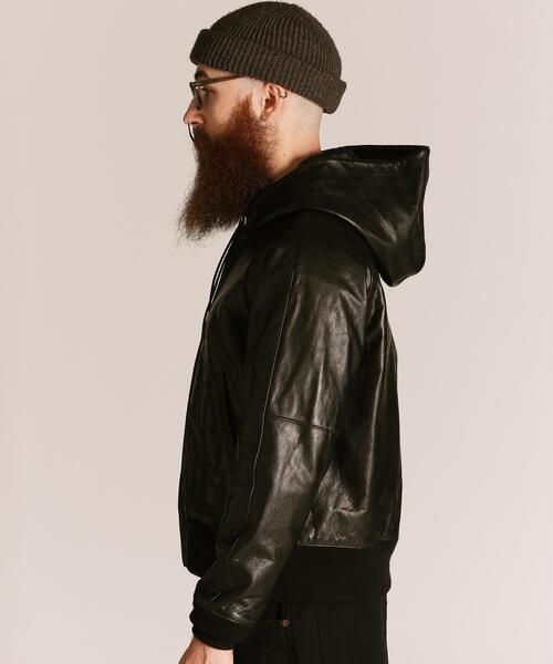 Schott(ショット)の「Schott/ショット/LEATHER HOODED JACKET/レザー フードジャケット/レザーパーカー(ライダースジャケット・メンズ・ブラック・M/L/XL/2XL)」の13枚目の写真