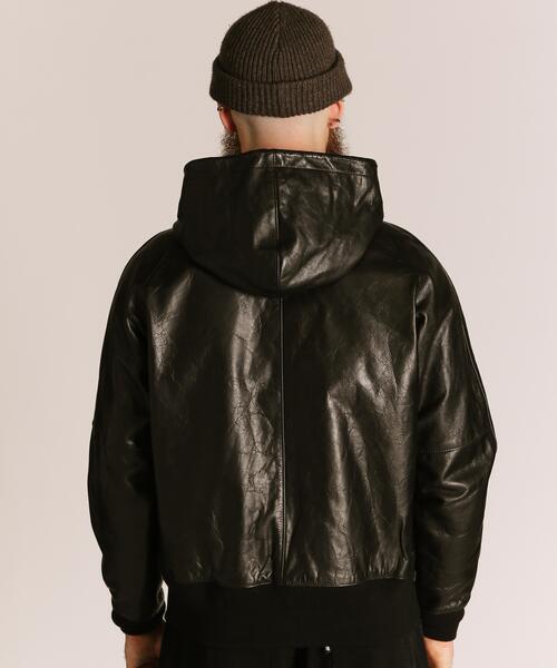 Schott(ショット)の「Schott/ショット/LEATHER HOODED JACKET/レザー フードジャケット/レザーパーカー(ライダースジャケット・メンズ・ブラック・M/L/XL/2XL)」の14枚目の写真