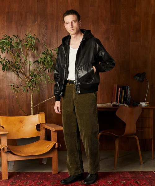 Schott/ショット/LEATHER HOODED JACKET/レザー フード