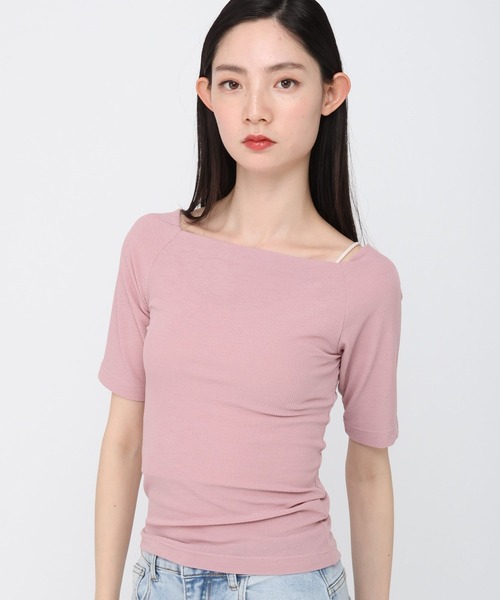 3.3 Field Trip (3.3フィールドトリップ)の「3.3 Field Trip/ベーシックオフショルTOP(Tシャツ/カットソー・レディース・ピンク/ネイビー/ブラック・FREE)」の3枚目の写真