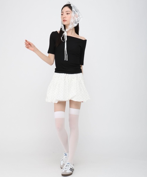 3.3 Field Trip (3.3フィールドトリップ)の「3.3 Field Trip/ベーシックオフショルTOP(Tシャツ/カットソー・レディース・ピンク/ネイビー/ブラック・FREE)」の15枚目の写真