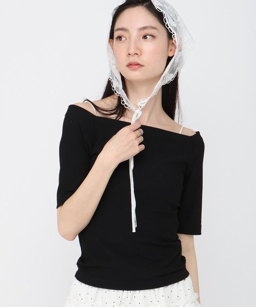 3.3 Field Trip (3.3フィールドトリップ)の「3.3 Field Trip/ベーシックオフショルTOP(Tシャツ/カットソー・レディース・ピンク/ネイビー/ブラック・FREE)」の18枚目の写真