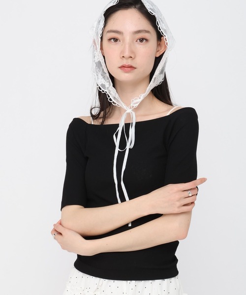 3.3 Field Trip (3.3フィールドトリップ)の「3.3 Field Trip/ベーシックオフショルTOP(Tシャツ/カットソー・レディース・ピンク/ネイビー/ブラック・FREE)」の20枚目の写真