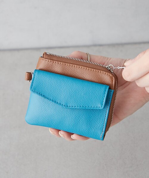 BIRTHDAY BAR(バースデイバー)の「【onoff// オノフ】本革ミニマルチウォレット(財布・レディース・アイボリー/キャメル/オリーブ/ブラック/ベージュ/ブラック系その他/グレー・0)」の7枚目の写真