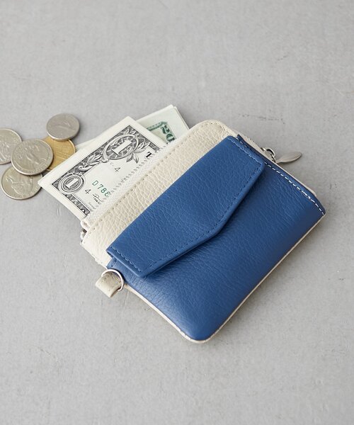 BIRTHDAY BAR(バースデイバー)の「【onoff// オノフ】本革ミニマルチウォレット(財布・レディース・アイボリー/キャメル/オリーブ/ブラック/ベージュ/ブラック系その他/グレー・0)」の2枚目の写真