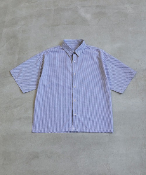 ROCHEM（ローシェン）の「ルーズシルエット短丈ストライプシャツ（シャツ/ブラウス・メンズ・グレー/ブルー/グリーン・XS/S/M/L）」の15枚目の写真