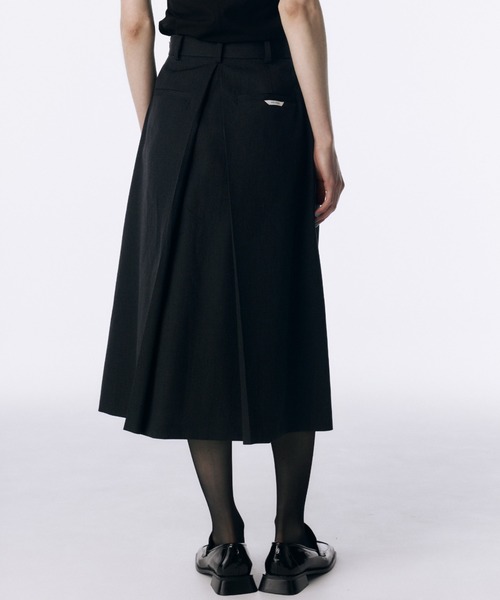 JOSE MOON(ジョゼムーン)の「TWILL WOOL MIDI SKIRT/ツイルウールミディスカート(スカート・レディース・アイボリー/チャコールグレー・38/36)」の11枚目の写真