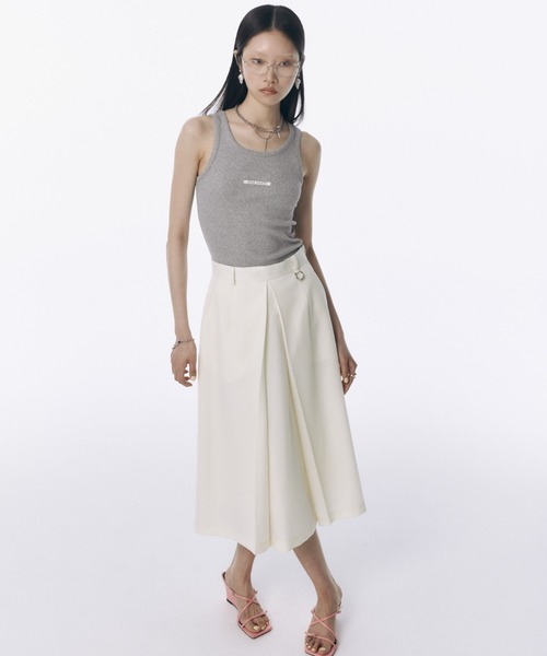 JOSE MOON(ジョゼムーン)の「TWILL WOOL MIDI SKIRT/ツイルウールミディスカート(スカート・レディース・アイボリー/チャコールグレー・38/36)」の14枚目の写真