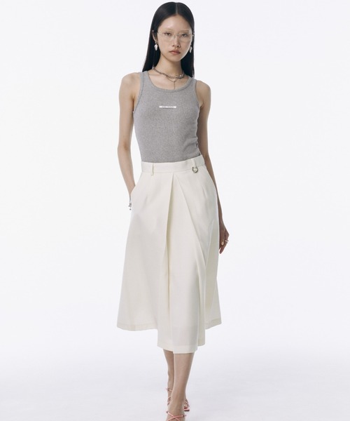 JOSE MOON(ジョゼムーン)の「TWILL WOOL MIDI SKIRT/ツイルウールミディスカート(スカート・レディース・アイボリー/チャコールグレー・38/36)」の16枚目の写真
