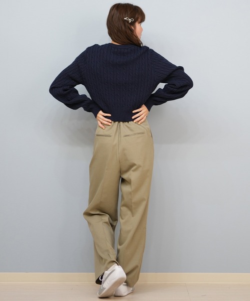 ムラサキスポーツ(ムラサキスポーツ)の「BEVERY HILLS P.C/ビバリーヒルズポロクラブ ケーブル編み ニットセーター クロップド丈 5487-6752(ニット/セーター・レディース・アイボリー/ネイビー/レッド・M)」の16枚目の写真