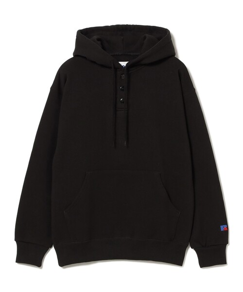   ブラック ラッセルパーカー 別注】RUSSELL ATHLETIC / ヘンリーネック パーカー（パーカー